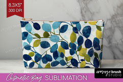Eucalyptus Leaves Cosmetic Bag - Botanical Makeup Bag PNG Product Image 1