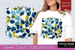 Eucalyptus Leaves Square Tshirt Background - Botanical PNG Product Image 1
