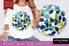 Eucalyptus Leaves Round Tshirt Background - Botanical PNG Product Image 1