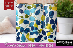 Eucalyptus Leaves Tumbler Wrap - Botanical Tumbler PNG Product Image 1