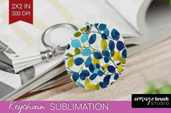 Eucalyptus Leaves Keychain PNG - Botanical Keychain Product Image 1