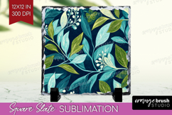 Eucalyptus Leaves Slate PNG - Botanical Square Slate Product Image 1