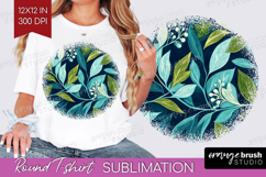 Eucalyptus Leaves Round Tshirt Background - Botanical PNG Product Image 1