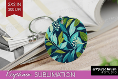 Eucalyptus Leaves Keychain PNG - Botanical Keychain Product Image 1
