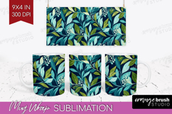 Eucalyptus Leaves Mug Wrap - Botanical Mug PNG Sublimation Product Image 1