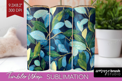Eucalyptus Leaves Tumbler Wrap - Botanical Tumbler PNG Product Image 1