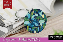 Eucalyptus Leaves Keychain PNG - Botanical Keychain Product Image 1