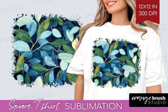Eucalyptus Leaves Square Tshirt Background - Botanical PNG Product Image 1