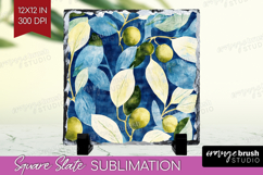 Eucalyptus Leaves Slate PNG - Botanical Square Slate Product Image 1