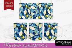 Eucalyptus Leaves Mug Wrap - Botanical Mug PNG Sublimation Product Image 1