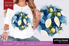 Eucalyptus Leaves Round Tshirt Background - Botanical PNG Product Image 1
