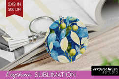 Eucalyptus Leaves Keychain PNG - Botanical Keychain Product Image 1