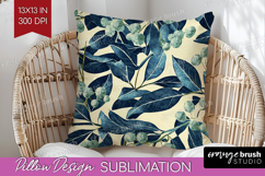 Eucalyptus Leaves Pillow Sublimation - Botanical Pillow PNG Product Image 1