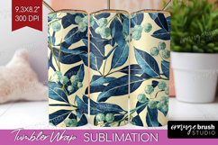 Eucalyptus Leaves Tumbler Wrap - Botanical Tumbler PNG Product Image 1