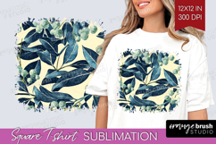 Eucalyptus Leaves Square Tshirt Background - Botanical PNG Product Image 1