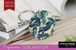 Eucalyptus Leaves Keychain PNG - Botanical Keychain Product Image 1