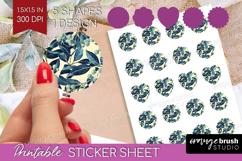 Eucalyptus Leaves Round Sticker - Botanical Printable Sheet Product Image 1