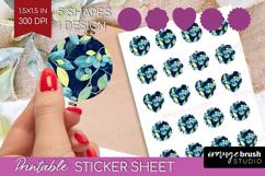 Eucalyptus Leaves Round Sticker - Botanical Printable Sheet Product Image 1