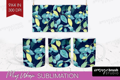 Eucalyptus Leaves Mug Wrap - Botanical Mug PNG Sublimation Product Image 1