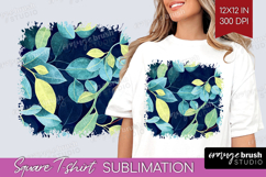 Eucalyptus Leaves Square Tshirt Background - Botanical PNG Product Image 1