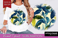 Eucalyptus Leaves Round Tshirt Background - Botanical PNG Product Image 1