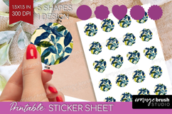 Eucalyptus Leaves Round Sticker - Botanical Printable Sheet Product Image 1