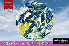Eucalyptus Leaves Wind Spinner Sublimation PNG - Botanical Product Image 1