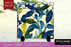 Eucalyptus Leaves Slate PNG - Botanical Square Slate Product Image 1