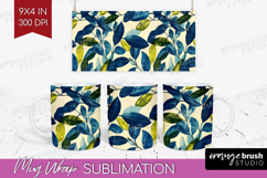Eucalyptus Leaves Mug Wrap - Botanical Mug PNG Sublimation Product Image 1