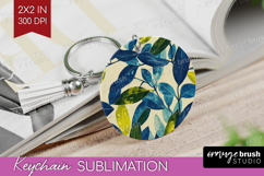 Eucalyptus Leaves Keychain PNG - Botanical Keychain Product Image 1