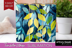 Eucalyptus Leaves Tumbler Wrap - Botanical Tumbler PNG Product Image 1