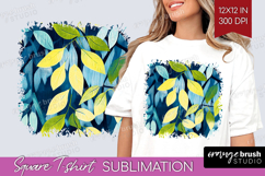Eucalyptus Leaves Square Tshirt Background - Botanical PNG Product Image 1