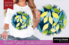 Eucalyptus Leaves Round Tshirt Background - Botanical PNG Product Image 1
