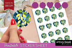 Eucalyptus Leaves Round Sticker - Botanical Printable Sheet Product Image 1