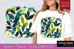 Eucalyptus Leaves Square Tshirt Background - Botanical PNG Product Image 1