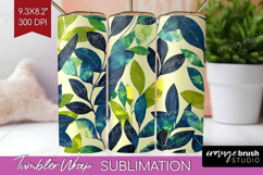 Eucalyptus Leaves Tumbler Wrap - Botanical Tumbler PNG Product Image 1