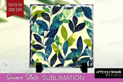 Eucalyptus Leaves Slate PNG - Botanical Square Slate Product Image 1