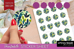Eucalyptus Leaves Round Sticker - Botanical Printable Sheet Product Image 1