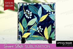 Eucalyptus Leaves Slate PNG - Botanical Square Slate Product Image 1