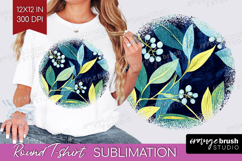 Eucalyptus Leaves Round Tshirt Background - Botanical PNG Product Image 1