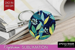 Eucalyptus Leaves Keychain PNG - Botanical Keychain Product Image 1