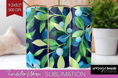 Eucalyptus Leaves Tumbler Wrap - Botanical Tumbler PNG Product Image 1