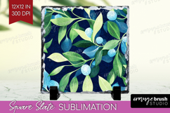 Eucalyptus Leaves Slate PNG - Botanical Square Slate Product Image 1