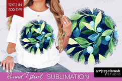 Eucalyptus Leaves Round Tshirt Background - Botanical PNG Product Image 1