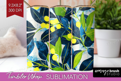 Eucalyptus Leaves Tumbler Wrap - Botanical Tumbler PNG Product Image 1