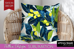 Eucalyptus Leaves Pillow Sublimation - Botanical Pillow PNG Product Image 1