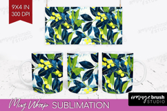 Eucalyptus Leaves Mug Wrap - Botanical Mug PNG Sublimation Product Image 1