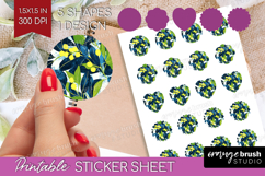 Eucalyptus Leaves Round Sticker - Botanical Printable Sheet Product Image 1