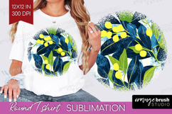 Eucalyptus Leaves Round Tshirt Background - Botanical PNG Product Image 1