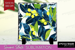Eucalyptus Leaves Slate PNG - Botanical Square Slate Product Image 1
